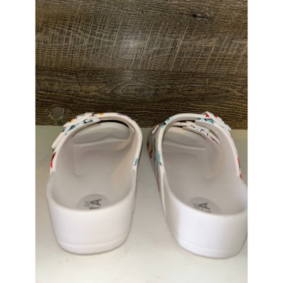 MIA Jasmin Slide Sandals Womens size 6M Adjustable Buckles Double Strap Flowers - Picture 5 of 6